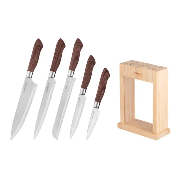 დანების კომპლექტი Ardesto Knives Set with block Midori, 6pcs, stainless steel, plastic, bamboo, brown, 3 image - TechMall.geდანების კომპლექტი Ardesto Knives Set with block Midori, 6pcs, stainless steel, plastic, bamboo, brown, 3 image - TechMall.ge ,დანების კომპლექტი Ardesto Knives Set with block Midori, 6pcs, stainless steel, plastic, bamboo, brown, 3 image - TechMall.ge