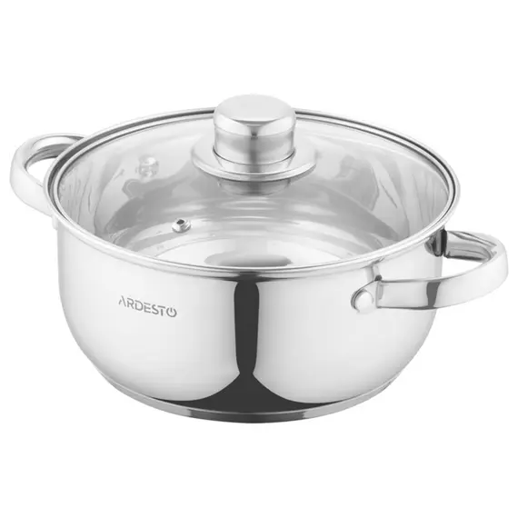 ქვაბი Ardesto Casserole with glass lid Gemini Gourmet Aosta, 2.7l, stainless steel - TechMall.geქვაბი Ardesto Casserole with glass lid Gemini Gourmet Aosta, 2.7l, stainless steel - TechMall.ge ,ქვაბი Ardesto Casserole with glass lid Gemini Gourmet Aosta, 2.7l, stainless steel - TechMall.ge