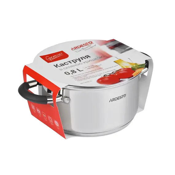 ქვაბი Ardesto Casserole with glass lid Gemini Salerno, 0.8l, stainless steel, silicone, 2 image - TechMall.geქვაბი Ardesto Casserole with glass lid Gemini Salerno, 0.8l, stainless steel, silicone, 2 image - TechMall.ge ,ქვაბი Ardesto Casserole with glass lid Gemini Salerno, 0.8l, stainless steel, silicone, 2 image - TechMall.ge
