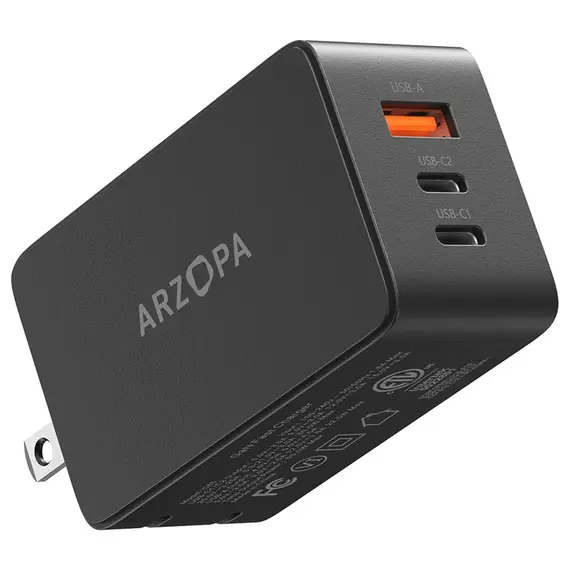 დამტენი Arzopa C65 GaN Fast Charger USB/2xUSB-C 65W - TechMall.geდამტენი Arzopa C65 GaN Fast Charger USB/2xUSB-C 65W - TechMall.ge ,დამტენი Arzopa C65 GaN Fast Charger USB/2xUSB-C 65W - TechMall.ge