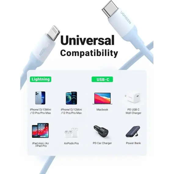USB კაბელი UGREEN US387 (20313), MFi, USB-C To Lightning, 1m, Navy blue, 3 image - TechMall.geUSB კაბელი UGREEN US387 (20313), MFi, USB-C To Lightning, 1m, Navy blue, 3 image - TechMall.ge ,USB კაბელი UGREEN US387 (20313), MFi, USB-C To Lightning, 1m, Navy blue, 3 image - TechMall.ge