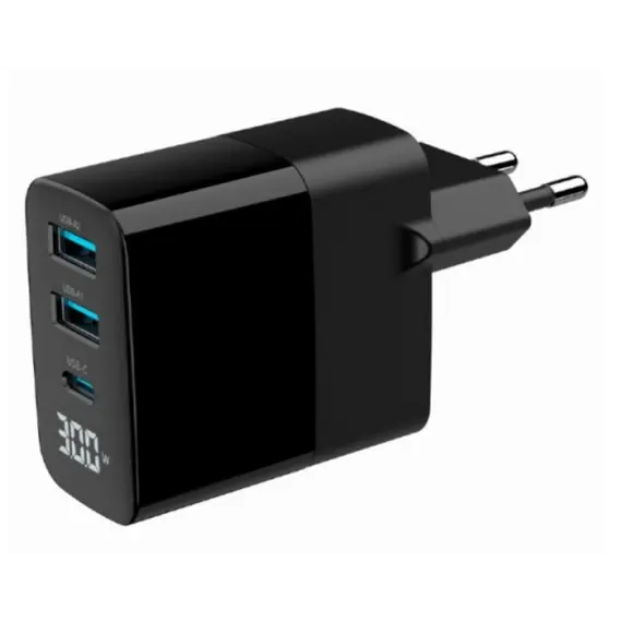 დამტენი Gembird TA-UC-PDQC30LCD-BK-02 3-port 30W GaN USB Fast Charger LCD Black, 3 image - TechMall.geდამტენი Gembird TA-UC-PDQC30LCD-BK-02 3-port 30W GaN USB Fast Charger LCD Black, 3 image - TechMall.ge ,დამტენი Gembird TA-UC-PDQC30LCD-BK-02 3-port 30W GaN USB Fast Charger LCD Black, 3 image - TechMall.ge