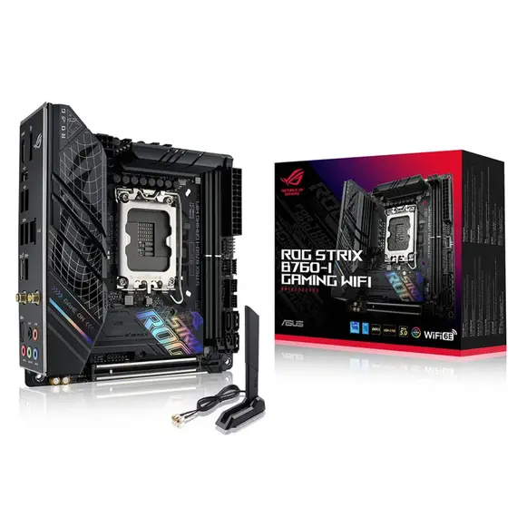 დედა დაფა ASUS ROG STRIX B760-I GAMING WIFI s1700 B760 2xDDR5 M.2 HDMI DP Wi-Fi BT mITX - TechMall.geდედა დაფა ASUS ROG STRIX B760-I GAMING WIFI s1700 B760 2xDDR5 M.2 HDMI DP Wi-Fi BT mITX - TechMall.ge ,დედა დაფა ASUS ROG STRIX B760-I GAMING WIFI s1700 B760 2xDDR5 M.2 HDMI DP Wi-Fi BT mITX - TechMall.ge
