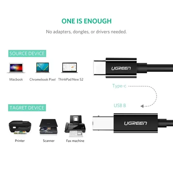 პრინტერის კაბელი UGREEN US241 (80811), USB-C Male To USB-B 2.0 Male, Printer Cable, 1M, Black, 4 image - TechMall.geპრინტერის კაბელი UGREEN US241 (80811), USB-C Male To USB-B 2.0 Male, Printer Cable, 1M, Black, 4 image - TechMall.ge ,პრინტერის კაბელი UGREEN US241 (80811), USB-C Male To USB-B 2.0 Male, Printer Cable, 1M, Black, 4 image - TechMall.ge