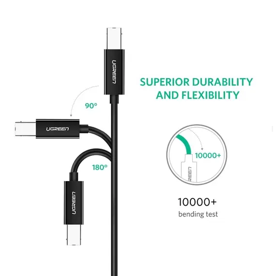 პრინტერის კაბელი UGREEN US241 (50446), USB-C Male To USB-B 2.0 Male, Printer Cable, 2M, Black, 6 image - TechMall.geპრინტერის კაბელი UGREEN US241 (50446), USB-C Male To USB-B 2.0 Male, Printer Cable, 2M, Black, 6 image - TechMall.ge ,პრინტერის კაბელი UGREEN US241 (50446), USB-C Male To USB-B 2.0 Male, Printer Cable, 2M, Black, 6 image - TechMall.ge