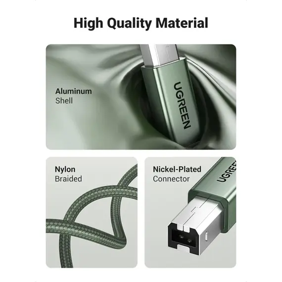 პრინტერის კაბელი UGREEN 90817, USB-A To USB-B, Printer Cable, 3m, Green, 3 image - TechMall.geპრინტერის კაბელი UGREEN 90817, USB-A To USB-B, Printer Cable, 3m, Green, 3 image - TechMall.ge ,პრინტერის კაბელი UGREEN 90817, USB-A To USB-B, Printer Cable, 3m, Green, 3 image - TechMall.ge