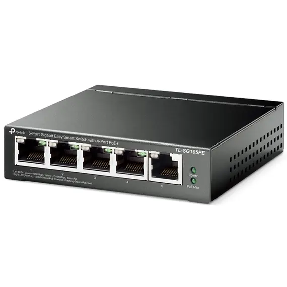 სვიჩი TP-Link TL-SG105PE, 5-Port Gigabit, PoE+ Switch, Black, 2 image - TechMall.geსვიჩი TP-Link TL-SG105PE, 5-Port Gigabit, PoE+ Switch, Black, 2 image - TechMall.ge ,სვიჩი TP-Link TL-SG105PE, 5-Port Gigabit, PoE+ Switch, Black, 2 image - TechMall.ge