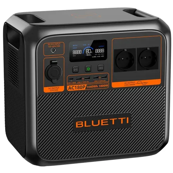 ელექტრო სადგური Bluetti AC180P, 1440Wh, USB-C, USB-A, Power Station, Black, 3 image - TechMall.geელექტრო სადგური Bluetti AC180P, 1440Wh, USB-C, USB-A, Power Station, Black, 3 image - TechMall.ge ,ელექტრო სადგური Bluetti AC180P, 1440Wh, USB-C, USB-A, Power Station, Black, 3 image - TechMall.ge