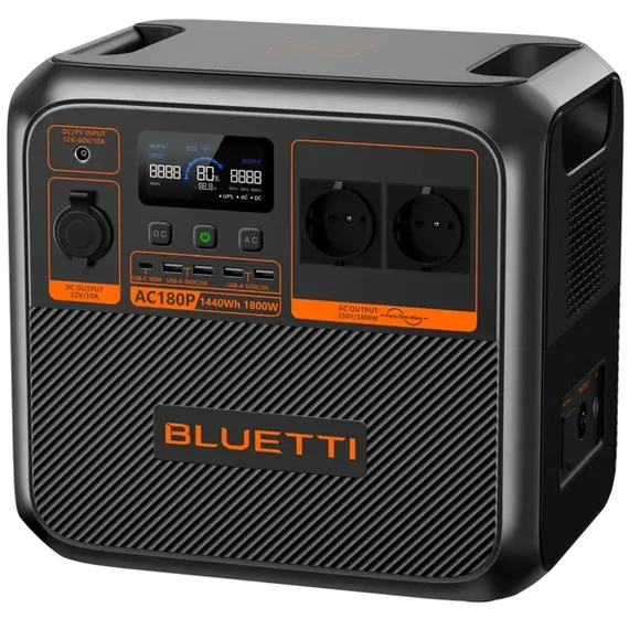 ელექტრო სადგური Bluetti AC180P, 1440Wh, USB-C, USB-A, Power Station, Black, 4 image - TechMall.geელექტრო სადგური Bluetti AC180P, 1440Wh, USB-C, USB-A, Power Station, Black, 4 image - TechMall.ge ,ელექტრო სადგური Bluetti AC180P, 1440Wh, USB-C, USB-A, Power Station, Black, 4 image - TechMall.ge