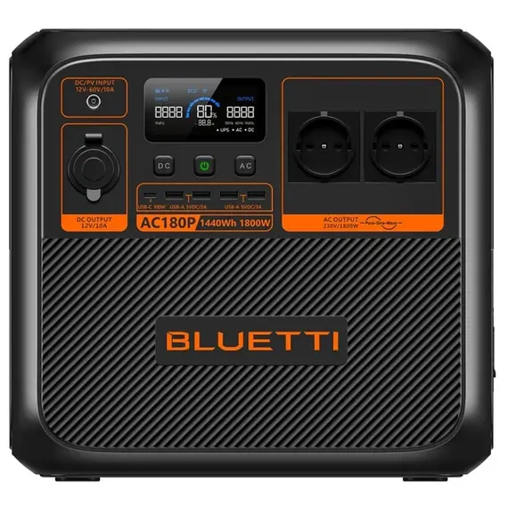 ელექტრო სადგური Bluetti AC180P, 1440Wh, USB-C, USB-A, Power Station, Black - TechMall.geელექტრო სადგური Bluetti AC180P, 1440Wh, USB-C, USB-A, Power Station, Black - TechMall.ge ,ელექტრო სადგური Bluetti AC180P, 1440Wh, USB-C, USB-A, Power Station, Black - TechMall.ge