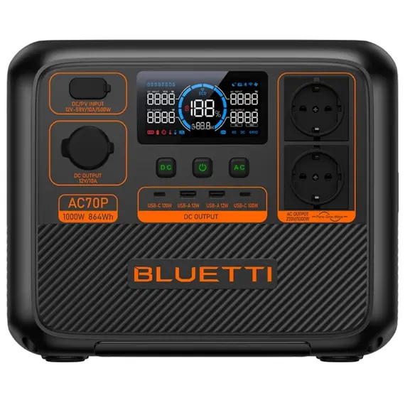 ელექტრო სადგური Bluetti AC70P, 864Wh, USB-C, USB-A, Power Station, Black - TechMall.geელექტრო სადგური Bluetti AC70P, 864Wh, USB-C, USB-A, Power Station, Black - TechMall.ge ,ელექტრო სადგური Bluetti AC70P, 864Wh, USB-C, USB-A, Power Station, Black - TechMall.ge
