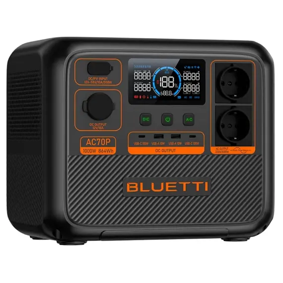 ელექტრო სადგური Bluetti AC70P, 864Wh, USB-C, USB-A, Power Station, Black, 2 image - TechMall.geელექტრო სადგური Bluetti AC70P, 864Wh, USB-C, USB-A, Power Station, Black, 2 image - TechMall.ge ,ელექტრო სადგური Bluetti AC70P, 864Wh, USB-C, USB-A, Power Station, Black, 2 image - TechMall.ge