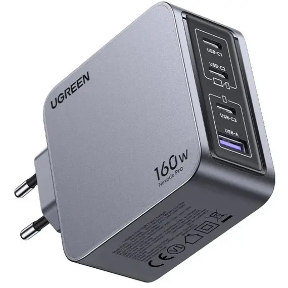 მობილურის დამტენი UGREEN X763 (25877) Nexode Pro, 160W, Type-C, USB, Grey, 2 image - TechMall.geმობილურის დამტენი UGREEN X763 (25877) Nexode Pro, 160W, Type-C, USB, Grey, 2 image - TechMall.ge ,მობილურის დამტენი UGREEN X763 (25877) Nexode Pro, 160W, Type-C, USB, Grey, 2 image - TechMall.ge