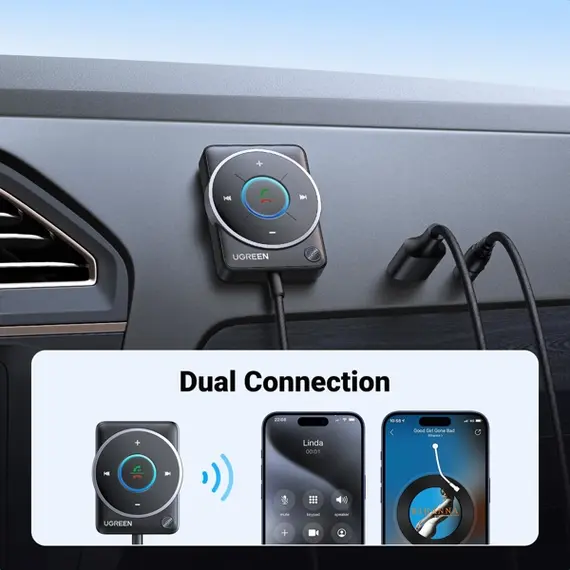 Bluetooth მიმღები UGREEN CM723(35002), Bluetooth 5.4 Aux Car Adapter, Black, 2 image - TechMall.geBluetooth მიმღები UGREEN CM723(35002), Bluetooth 5.4 Aux Car Adapter, Black, 2 image - TechMall.ge ,Bluetooth მიმღები UGREEN CM723(35002), Bluetooth 5.4 Aux Car Adapter, Black, 2 image - TechMall.ge