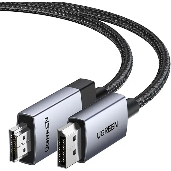 ვიდეო კაბელი UGREEN DP119 (15774), 4K, DisplayPort to HDMI, 2m, Grey/Black, 2 image - TechMall.geვიდეო კაბელი UGREEN DP119 (15774), 4K, DisplayPort to HDMI, 2m, Grey/Black, 2 image - TechMall.ge ,ვიდეო კაბელი UGREEN DP119 (15774), 4K, DisplayPort to HDMI, 2m, Grey/Black, 2 image - TechMall.ge