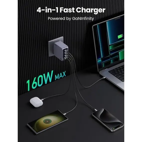 მობილურის დამტენი UGREEN X763 (25877) Nexode Pro, 160W, Type-C, USB, Grey, 7 image - TechMall.geმობილურის დამტენი UGREEN X763 (25877) Nexode Pro, 160W, Type-C, USB, Grey, 7 image - TechMall.ge ,მობილურის დამტენი UGREEN X763 (25877) Nexode Pro, 160W, Type-C, USB, Grey, 7 image - TechMall.ge