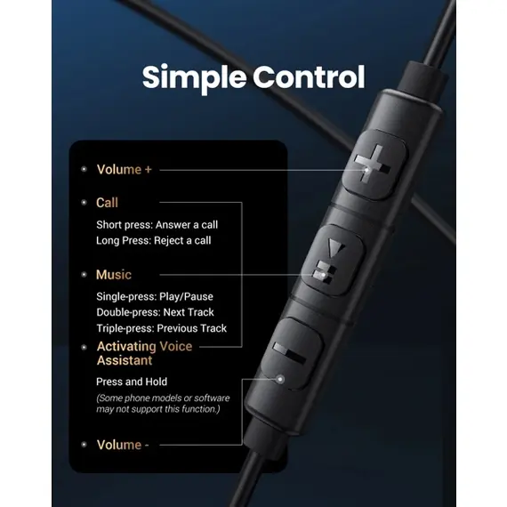 ყურსასმენი UGREEN EP105 (35754), In-Ear Headphones, Wired, USB-C, Black, 2 image - TechMall.geყურსასმენი UGREEN EP105 (35754), In-Ear Headphones, Wired, USB-C, Black, 2 image - TechMall.ge ,ყურსასმენი UGREEN EP105 (35754), In-Ear Headphones, Wired, USB-C, Black, 2 image - TechMall.ge