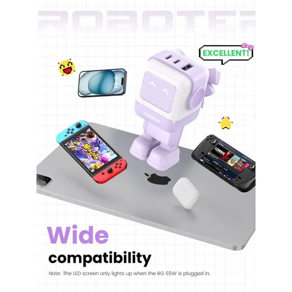 მობილურის დამტენი UGREEN CD361 (35291) Nexode Uno RobotGaN, 65W, USB, USB Type-C, Purple, 3 image - TechMall.geმობილურის დამტენი UGREEN CD361 (35291) Nexode Uno RobotGaN, 65W, USB, USB Type-C, Purple, 3 image - TechMall.ge ,მობილურის დამტენი UGREEN CD361 (35291) Nexode Uno RobotGaN, 65W, USB, USB Type-C, Purple, 3 image - TechMall.ge