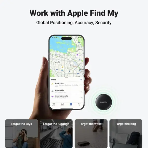 Bluetooth თრექერი UGREEN CM520 (60387), Apple Certified, Smart Bluetooth Finder, Black, 5 image - TechMall.geBluetooth თრექერი UGREEN CM520 (60387), Apple Certified, Smart Bluetooth Finder, Black, 5 image - TechMall.ge ,Bluetooth თრექერი UGREEN CM520 (60387), Apple Certified, Smart Bluetooth Finder, Black, 5 image - TechMall.ge