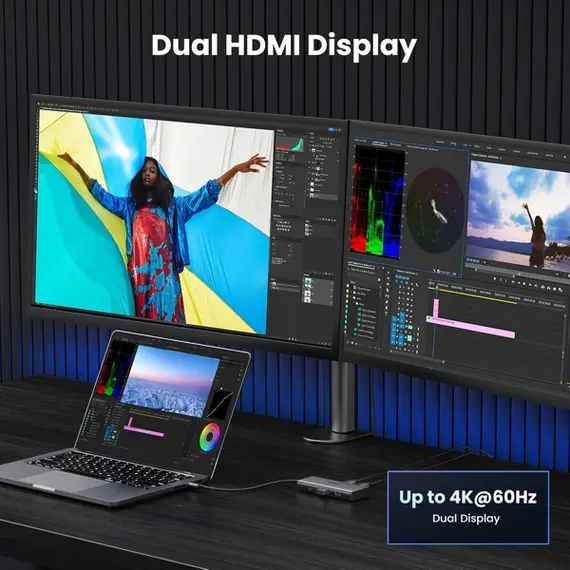 USB-C ჰაბი UGREEN CM498 (15852) Revodok 206, 2 x HDMI, USB, Type-C, HUB, Grey, 6 image - TechMall.geUSB-C ჰაბი UGREEN CM498 (15852) Revodok 206, 2 x HDMI, USB, Type-C, HUB, Grey, 6 image - TechMall.ge ,USB-C ჰაბი UGREEN CM498 (15852) Revodok 206, 2 x HDMI, USB, Type-C, HUB, Grey, 6 image - TechMall.ge