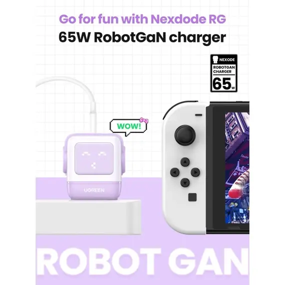მობილურის დამტენი UGREEN CD361 (35291) Nexode Uno RobotGaN, 65W, USB, USB Type-C, Purple, 6 image - TechMall.geმობილურის დამტენი UGREEN CD361 (35291) Nexode Uno RobotGaN, 65W, USB, USB Type-C, Purple, 6 image - TechMall.ge ,მობილურის დამტენი UGREEN CD361 (35291) Nexode Uno RobotGaN, 65W, USB, USB Type-C, Purple, 6 image - TechMall.ge