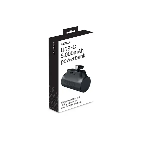 პორტატული დამტენი Celly USB-C Power Bank (5000mAh) Black, 2 image - TechMall.geპორტატული დამტენი Celly USB-C Power Bank (5000mAh) Black, 2 image - TechMall.ge ,პორტატული დამტენი Celly USB-C Power Bank (5000mAh) Black, 2 image - TechMall.ge