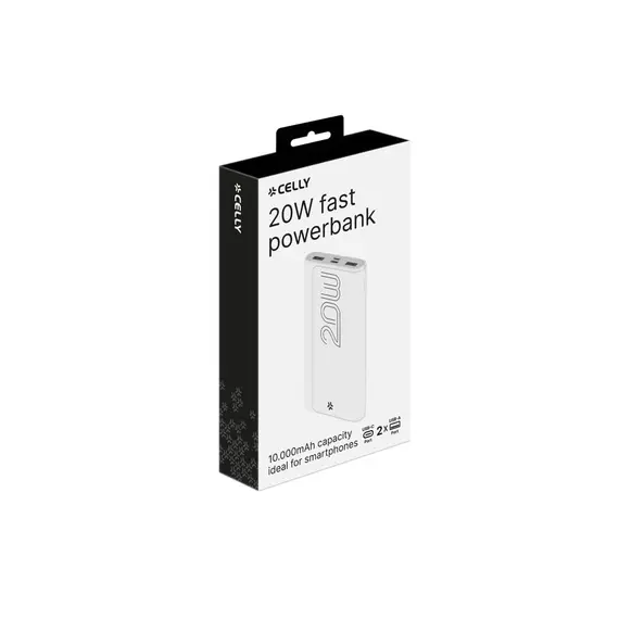 პორტატული დამტენი Celly 20W PD Power Bank (10000mAh) White, 2 image - TechMall.geპორტატული დამტენი Celly 20W PD Power Bank (10000mAh) White, 2 image - TechMall.ge ,პორტატული დამტენი Celly 20W PD Power Bank (10000mAh) White, 2 image - TechMall.ge