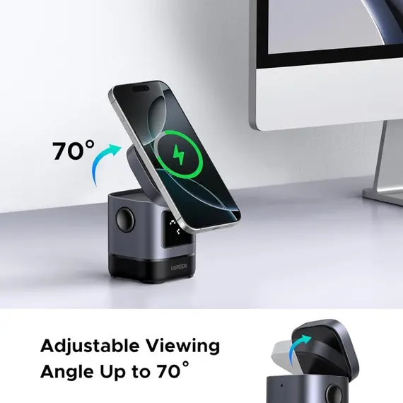 უსადენო დამტენი UGREEN Uno W709 (45775) Qi2, 15W, 2-in-1 Magnetic Wireless Charger, Black/Grey, 4 image - TechMall.geუსადენო დამტენი UGREEN Uno W709 (45775) Qi2, 15W, 2-in-1 Magnetic Wireless Charger, Black/Grey, 4 image - TechMall.ge ,უსადენო დამტენი UGREEN Uno W709 (45775) Qi2, 15W, 2-in-1 Magnetic Wireless Charger, Black/Grey, 4 image - TechMall.ge
