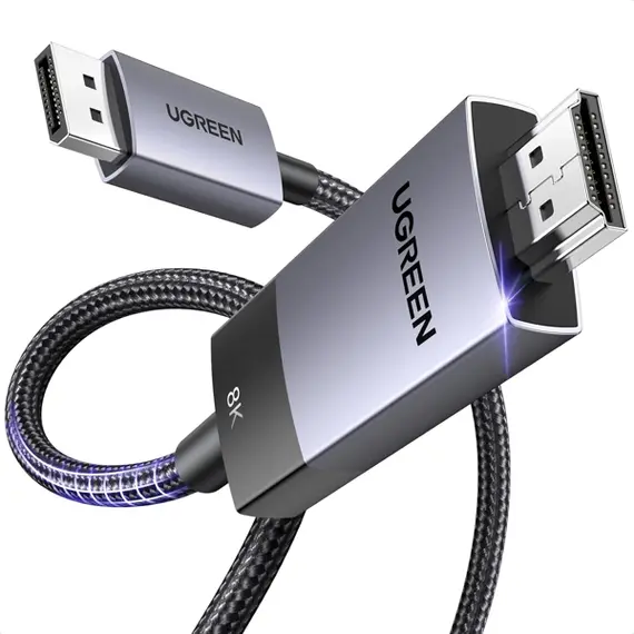 ვიდეო კაბელი UGREEN DP115 (80397), 8K, DisplayPort to HDMI, 2m, Grey, 2 image - TechMall.geვიდეო კაბელი UGREEN DP115 (80397), 8K, DisplayPort to HDMI, 2m, Grey, 2 image - TechMall.ge ,ვიდეო კაბელი UGREEN DP115 (80397), 8K, DisplayPort to HDMI, 2m, Grey, 2 image - TechMall.ge