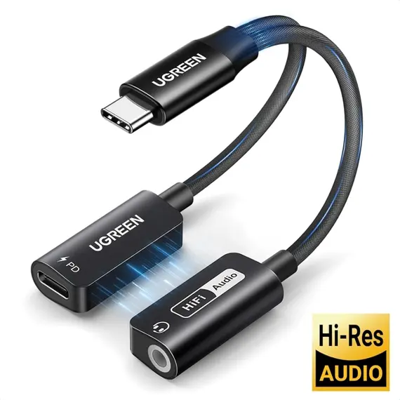 აუდიო ადაპტერი UGREEN CM721 (25837), Type-C to 3.5mm Audio Adapter with Power Delivery, Black, 2 image - TechMall.geაუდიო ადაპტერი UGREEN CM721 (25837), Type-C to 3.5mm Audio Adapter with Power Delivery, Black, 2 image - TechMall.ge ,აუდიო ადაპტერი UGREEN CM721 (25837), Type-C to 3.5mm Audio Adapter with Power Delivery, Black, 2 image - TechMall.ge