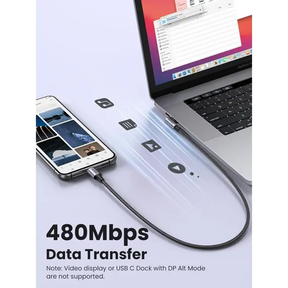 USB კაბელი UGREEN US255 (50122), 60W, Type-C to Angled Type-C Round, 0.5m, Grey, 7 image - TechMall.geUSB კაბელი UGREEN US255 (50122), 60W, Type-C to Angled Type-C Round, 0.5m, Grey, 7 image - TechMall.ge ,USB კაბელი UGREEN US255 (50122), 60W, Type-C to Angled Type-C Round, 0.5m, Grey, 7 image - TechMall.ge