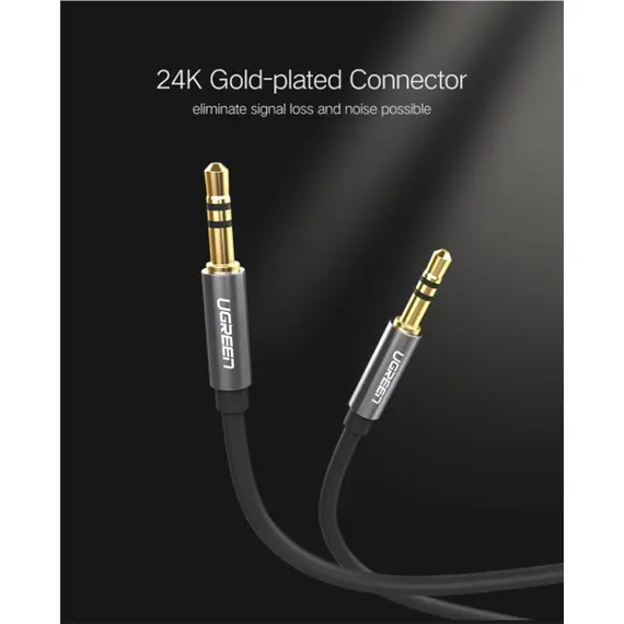 AUX კაბელი UGREEN AV119 (10732) 3.5mm Male to 3.5mm Male Cable 0.5m (Black), 4 image - TechMall.geAUX კაბელი UGREEN AV119 (10732) 3.5mm Male to 3.5mm Male Cable 0.5m (Black), 4 image - TechMall.ge ,AUX კაბელი UGREEN AV119 (10732) 3.5mm Male to 3.5mm Male Cable 0.5m (Black), 4 image - TechMall.ge