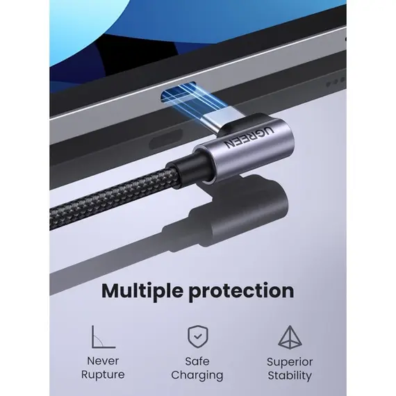 USB კაბელი UGREEN US255 (50122), 60W, Type-C to Angled Type-C Round, 0.5m, Grey, 3 image - TechMall.geUSB კაბელი UGREEN US255 (50122), 60W, Type-C to Angled Type-C Round, 0.5m, Grey, 3 image - TechMall.ge ,USB კაბელი UGREEN US255 (50122), 60W, Type-C to Angled Type-C Round, 0.5m, Grey, 3 image - TechMall.ge