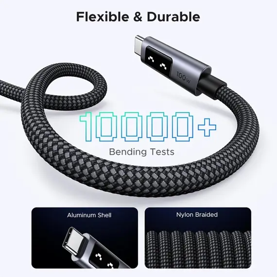 USB კაბელი UGREEN Uno L509 (35501), 100W, Type-C to Type-C, 1M, Black/Grey, 4 image - TechMall.geUSB კაბელი UGREEN Uno L509 (35501), 100W, Type-C to Type-C, 1M, Black/Grey, 4 image - TechMall.ge ,USB კაბელი UGREEN Uno L509 (35501), 100W, Type-C to Type-C, 1M, Black/Grey, 4 image - TechMall.ge