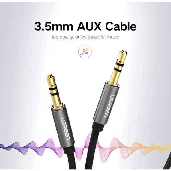AUX კაბელი UGREEN AV119 (10732) 3.5mm Male to 3.5mm Male Cable 0.5m (Black), 2 image - TechMall.geAUX კაბელი UGREEN AV119 (10732) 3.5mm Male to 3.5mm Male Cable 0.5m (Black), 2 image - TechMall.ge ,AUX კაბელი UGREEN AV119 (10732) 3.5mm Male to 3.5mm Male Cable 0.5m (Black), 2 image - TechMall.ge