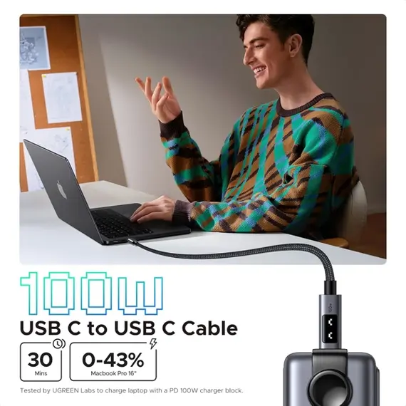 USB კაბელი UGREEN Uno L509 (35501), 100W, Type-C to Type-C, 1M, Black/Grey, 5 image - TechMall.geUSB კაბელი UGREEN Uno L509 (35501), 100W, Type-C to Type-C, 1M, Black/Grey, 5 image - TechMall.ge ,USB კაბელი UGREEN Uno L509 (35501), 100W, Type-C to Type-C, 1M, Black/Grey, 5 image - TechMall.ge