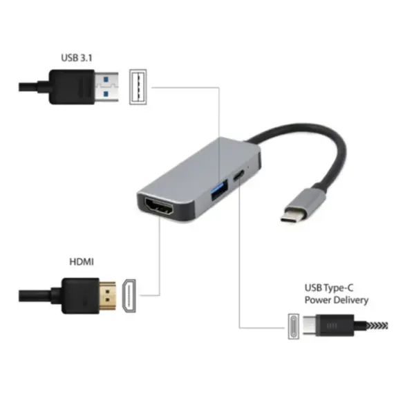 ადაპტერი Gembird A-CM-COMBO3-02 USB Type-C 3-in-1 multi-port adapter (USB port+HDMI +PD) Silver, 2 image - TechMall.geადაპტერი Gembird A-CM-COMBO3-02 USB Type-C 3-in-1 multi-port adapter (USB port+HDMI +PD) Silver, 2 image - TechMall.ge ,ადაპტერი Gembird A-CM-COMBO3-02 USB Type-C 3-in-1 multi-port adapter (USB port+HDMI +PD) Silver, 2 image - TechMall.ge