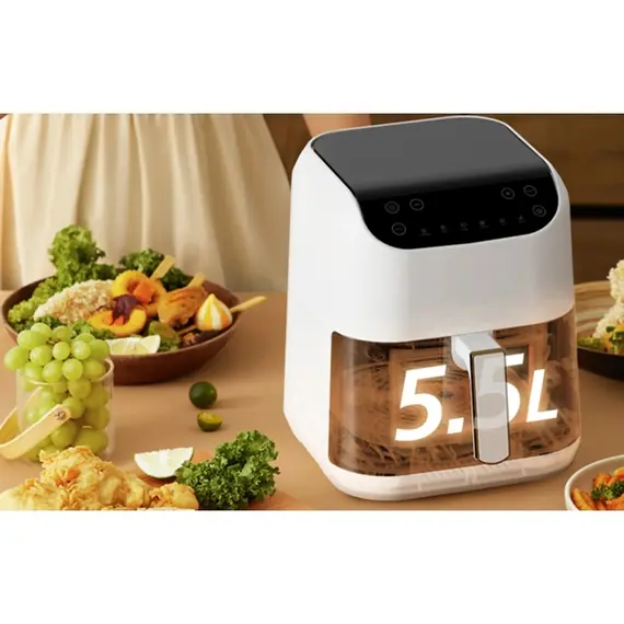 აეროგრილი Deerma DEM-KZ130W, 1300W, 5.5L, Air Fryer, White/Black, 7 image - TechMall.geაეროგრილი Deerma DEM-KZ130W, 1300W, 5.5L, Air Fryer, White/Black, 7 image - TechMall.ge ,აეროგრილი Deerma DEM-KZ130W, 1300W, 5.5L, Air Fryer, White/Black, 7 image - TechMall.ge