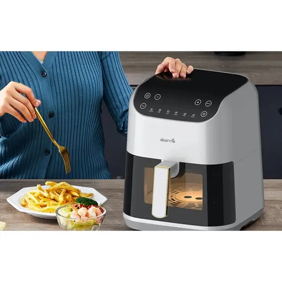 აეროგრილი Deerma DEM-KZ130W, 1300W, 5.5L, Air Fryer, White/Black, 8 image - TechMall.geაეროგრილი Deerma DEM-KZ130W, 1300W, 5.5L, Air Fryer, White/Black, 8 image - TechMall.ge ,აეროგრილი Deerma DEM-KZ130W, 1300W, 5.5L, Air Fryer, White/Black, 8 image - TechMall.ge