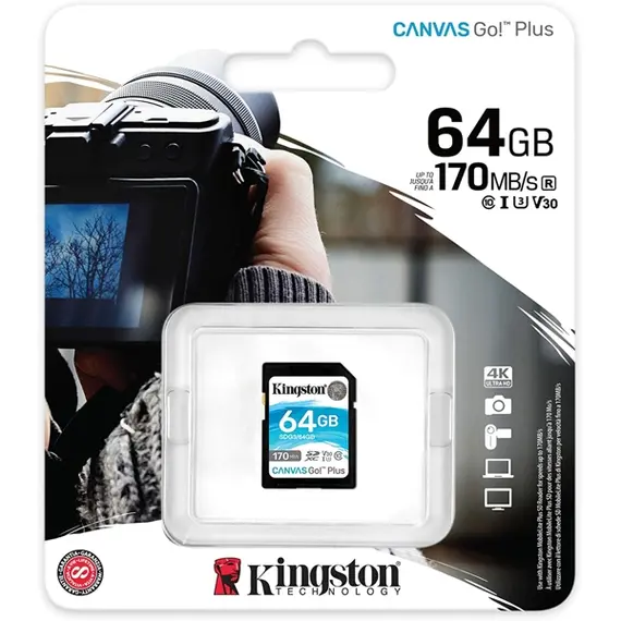 მეხსიერების ბარათი Kingston SDG3/64GB 64GB SDXC C10 UHS-I U3 R170/W70MB/s Canvas Go Plus, 2 image - TechMall.geმეხსიერების ბარათი Kingston SDG3/64GB 64GB SDXC C10 UHS-I U3 R170/W70MB/s Canvas Go Plus, 2 image - TechMall.ge ,მეხსიერების ბარათი Kingston SDG3/64GB 64GB SDXC C10 UHS-I U3 R170/W70MB/s Canvas Go Plus, 2 image - TechMall.ge