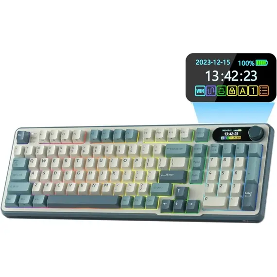 კლავიატურა Royal Kludge RK S98 RGB Mechanical Keyboard, Chartreuse switch, Smart Display, Hot Swappable, Type-C wired, Bluetooth 5.0, 2.4GHz, Light Cl, 2 image - TechMall.geკლავიატურა Royal Kludge RK S98 RGB Mechanical Keyboard, Chartreuse switch, Smart Display, Hot Swappable, Type-C wired, Bluetooth 5.0, 2.4GHz, Light Cl, 2 image - TechMall.ge ,კლავიატურა Royal Kludge RK S98 RGB Mechanical Keyboard, Chartreuse switch, Smart Display, Hot Swappable, Type-C wired, Bluetooth 5.0, 2.4GHz, Light Cl, 2 image - TechMall.ge