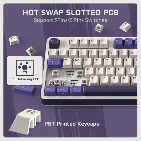 კლავიატურა Royal Kludge RK S98 RGB Mechanical Keyboard, Chartreuse switch, Smart Display, Hot Swappable, Type-C wired, Bluetooth 5.0, 2.4GHz, Blackber, 8 image - TechMall.geკლავიატურა Royal Kludge RK S98 RGB Mechanical Keyboard, Chartreuse switch, Smart Display, Hot Swappable, Type-C wired, Bluetooth 5.0, 2.4GHz, Blackber, 8 image - TechMall.ge ,კლავიატურა Royal Kludge RK S98 RGB Mechanical Keyboard, Chartreuse switch, Smart Display, Hot Swappable, Type-C wired, Bluetooth 5.0, 2.4GHz, Blackber, 8 image - TechMall.ge