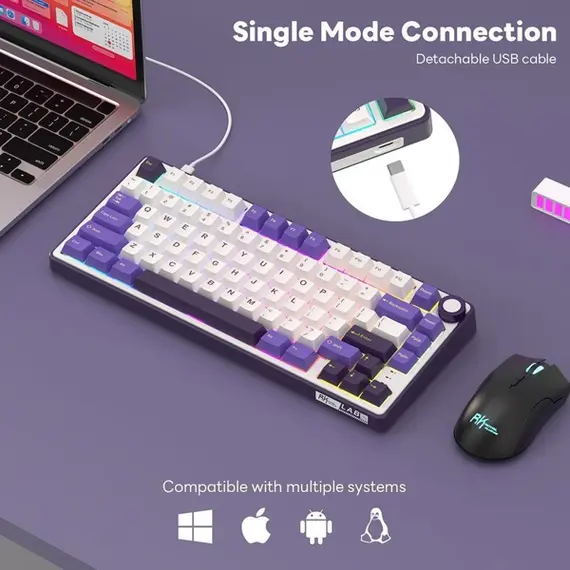 კლავიატურა Royal Kludge RK R75 RGB Mechanical Keyboard, Brown switch, Hot Swappable, Hot Swappable, Type-C wired, Blackberry, 5 image - TechMall.geკლავიატურა Royal Kludge RK R75 RGB Mechanical Keyboard, Brown switch, Hot Swappable, Hot Swappable, Type-C wired, Blackberry, 5 image - TechMall.ge ,კლავიატურა Royal Kludge RK R75 RGB Mechanical Keyboard, Brown switch, Hot Swappable, Hot Swappable, Type-C wired, Blackberry, 5 image - TechMall.ge