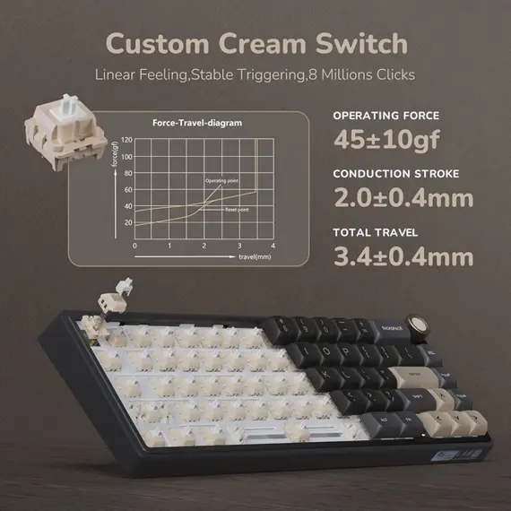 კლავიატურა Royal Kludge RK R65 RGB Mechanical Keyboard, Chartreuse switch, Hot Swappable, Type-C wired, Phantom, 4 image - TechMall.geკლავიატურა Royal Kludge RK R65 RGB Mechanical Keyboard, Chartreuse switch, Hot Swappable, Type-C wired, Phantom, 4 image - TechMall.ge ,კლავიატურა Royal Kludge RK R65 RGB Mechanical Keyboard, Chartreuse switch, Hot Swappable, Type-C wired, Phantom, 4 image - TechMall.ge