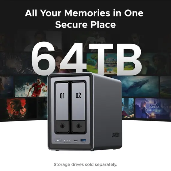 შენახვის სისტემა UGREEN NASync DXP2800 (25369) Dual-slot Desktop NAS, Intel N100, 8GB, Diskless, USB, Type-C, HDMI, RJ45, Space Gray, 2 image - TechMall.geშენახვის სისტემა UGREEN NASync DXP2800 (25369) Dual-slot Desktop NAS, Intel N100, 8GB, Diskless, USB, Type-C, HDMI, RJ45, Space Gray, 2 image - TechMall.ge ,შენახვის სისტემა UGREEN NASync DXP2800 (25369) Dual-slot Desktop NAS, Intel N100, 8GB, Diskless, USB, Type-C, HDMI, RJ45, Space Gray, 2 image - TechMall.ge
