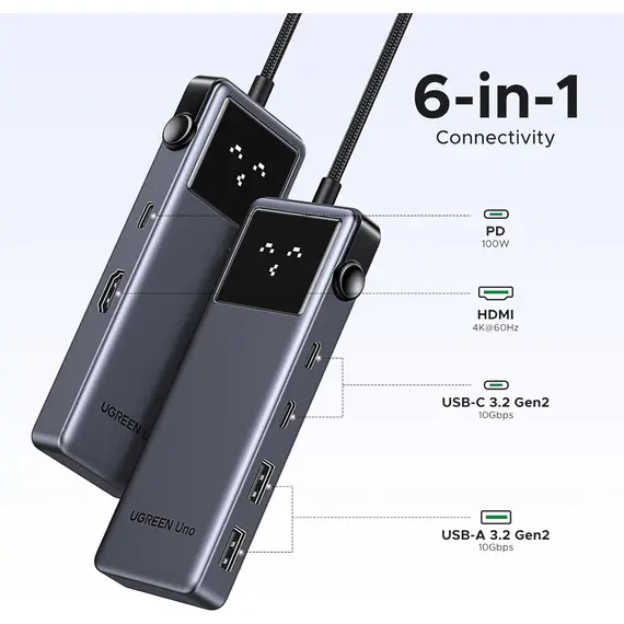 USB-C ჰაბი UGREEN CM888 (35998) Groovy Robot, 6-in-1, HDMI, USB-A, Type-C, HUB, Space Gray, 5 image - TechMall.geUSB-C ჰაბი UGREEN CM888 (35998) Groovy Robot, 6-in-1, HDMI, USB-A, Type-C, HUB, Space Gray, 5 image - TechMall.ge ,USB-C ჰაბი UGREEN CM888 (35998) Groovy Robot, 6-in-1, HDMI, USB-A, Type-C, HUB, Space Gray, 5 image - TechMall.ge