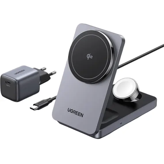 უსადენო დამტენი UGREEN W707 (45025) Qi2 MagFlow, 15W, Wireless Charging Station With 30W USB-C Charger, Space gray - TechMall.geუსადენო დამტენი UGREEN W707 (45025) Qi2 MagFlow, 15W, Wireless Charging Station With 30W USB-C Charger, Space gray - TechMall.ge ,უსადენო დამტენი UGREEN W707 (45025) Qi2 MagFlow, 15W, Wireless Charging Station With 30W USB-C Charger, Space gray - TechMall.ge