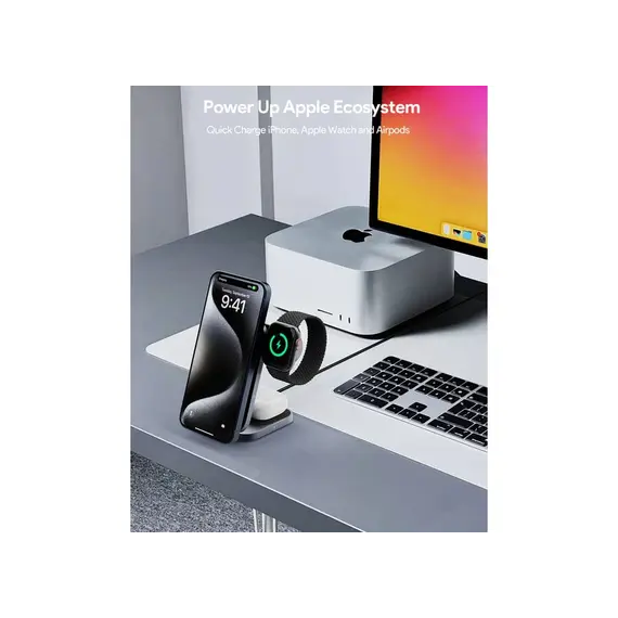 უსადენო დამტენი Aukey 3 in-1 15W LC-MC312 MagFusion Z Qi2 Foldable Wireless Charging Station - Gray, 2 image - TechMall.geუსადენო დამტენი Aukey 3 in-1 15W LC-MC312 MagFusion Z Qi2 Foldable Wireless Charging Station - Gray, 2 image - TechMall.ge ,უსადენო დამტენი Aukey 3 in-1 15W LC-MC312 MagFusion Z Qi2 Foldable Wireless Charging Station - Gray, 2 image - TechMall.ge