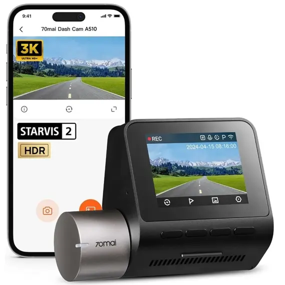 მანქანის ვიდეო რეგისტრატორი 70mai Dash Cam A510, Built in GPS, 140°, Car Video Recorder, Black, 3 image - TechMall.geმანქანის ვიდეო რეგისტრატორი 70mai Dash Cam A510, Built in GPS, 140°, Car Video Recorder, Black, 3 image - TechMall.ge ,მანქანის ვიდეო რეგისტრატორი 70mai Dash Cam A510, Built in GPS, 140°, Car Video Recorder, Black, 3 image - TechMall.ge