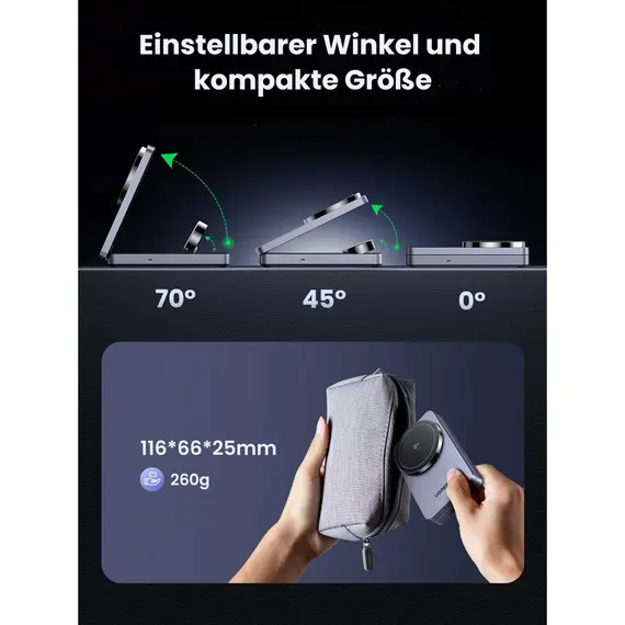 უსადენო დამტენი UGREEN W707 (45025) Qi2 MagFlow, 15W, Wireless Charging Station With 30W USB-C Charger, Space gray, 7 image - TechMall.geუსადენო დამტენი UGREEN W707 (45025) Qi2 MagFlow, 15W, Wireless Charging Station With 30W USB-C Charger, Space gray, 7 image - TechMall.ge ,უსადენო დამტენი UGREEN W707 (45025) Qi2 MagFlow, 15W, Wireless Charging Station With 30W USB-C Charger, Space gray, 7 image - TechMall.ge